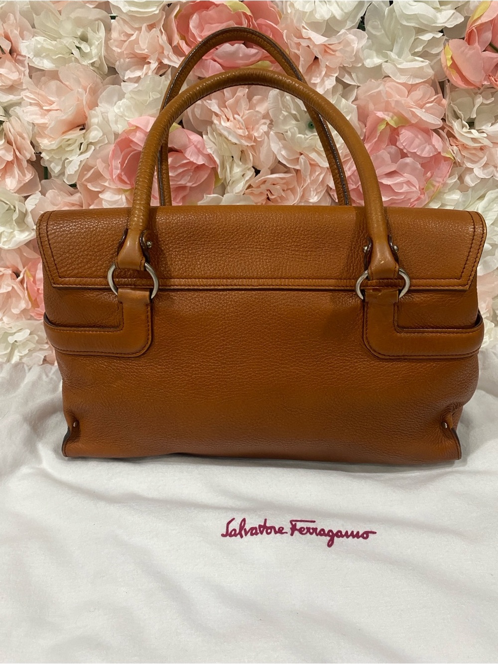 Salvatore Ferragamo Gancini Leather Top-Handle Bag - Picture 2 of 11